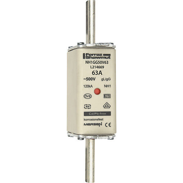 Mersen NH-Sicherungseinsatz SF Gr.1 gG 63A/500V KM NH1GG50V63